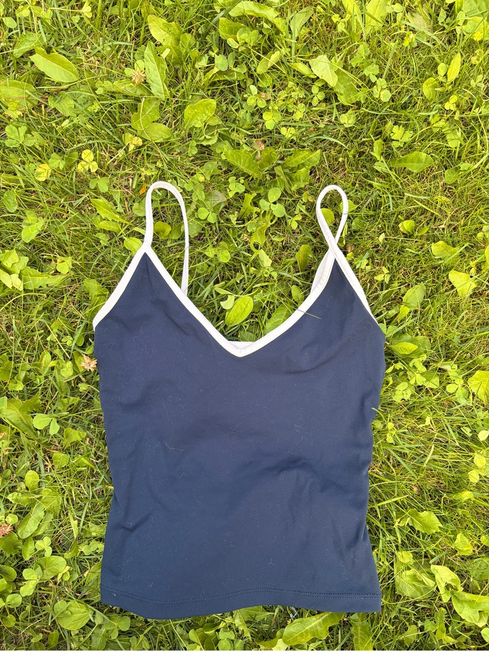 Garage Navy Blue Tank Top with White Trim